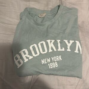 Aqua Blue Brooklyn Graphic Tee